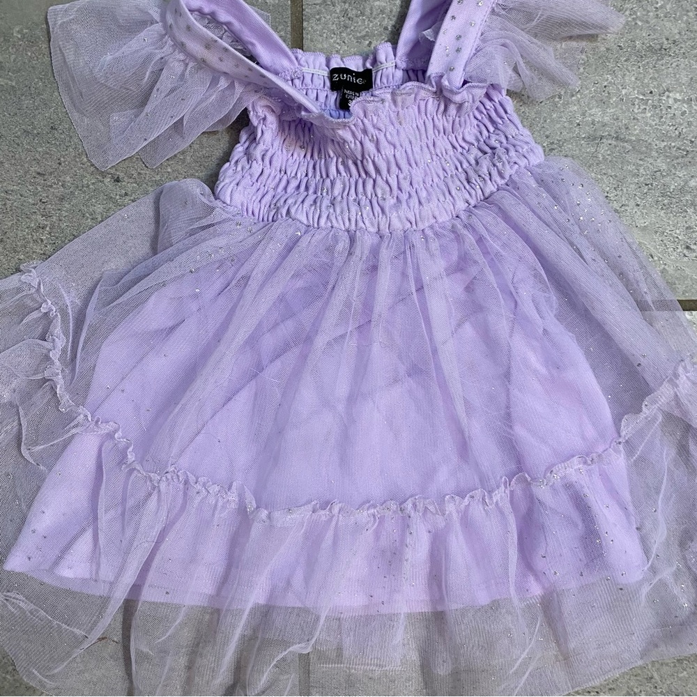 Zunie 3T Girls Lilac Purple Tulle Fairy Dress - Picture 3 of 5